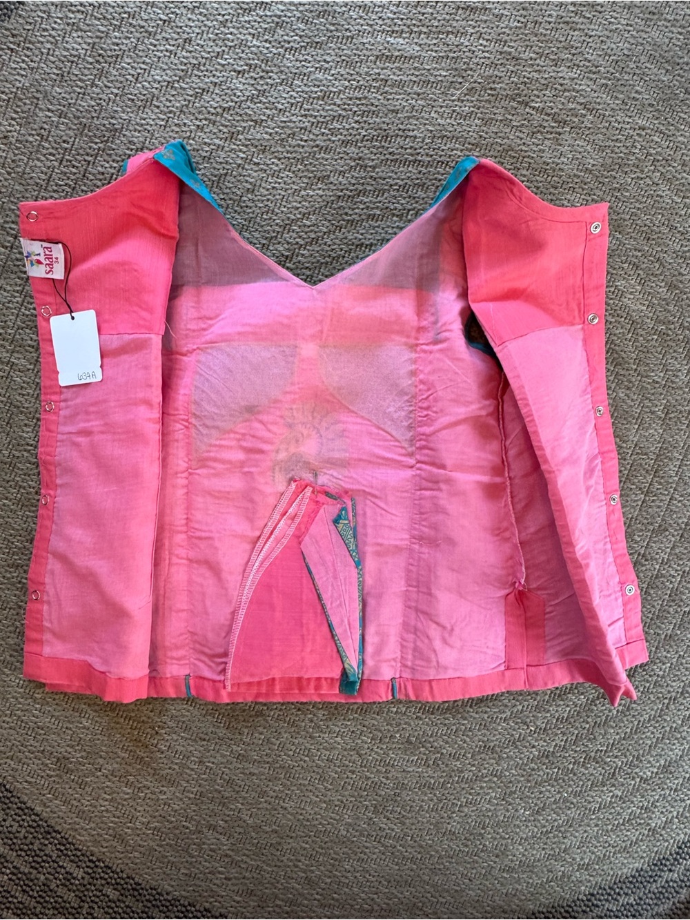 Kid Saara Pattu Pavadai Sattai Choli top Mayil Peacock Rani pink teal size 34 12 - Picture 8 of 15